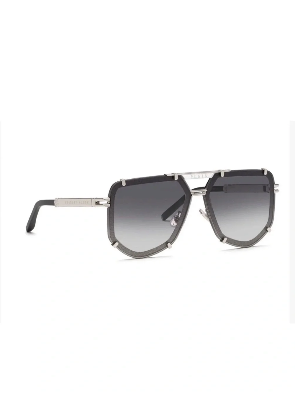 NEW Philipp Plein SPP132 UNISEX Sunglasses Aviator Black 66mm AUTHENTIC  $890